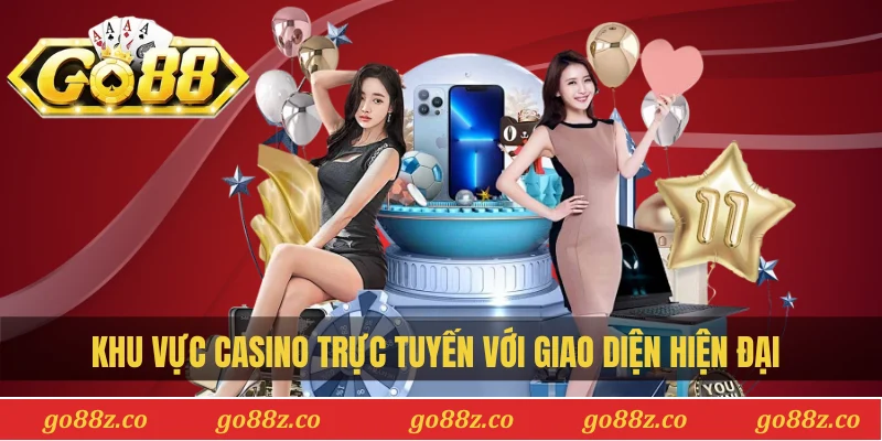 Khu vực casino trực tuyến với giao diện hiện đại